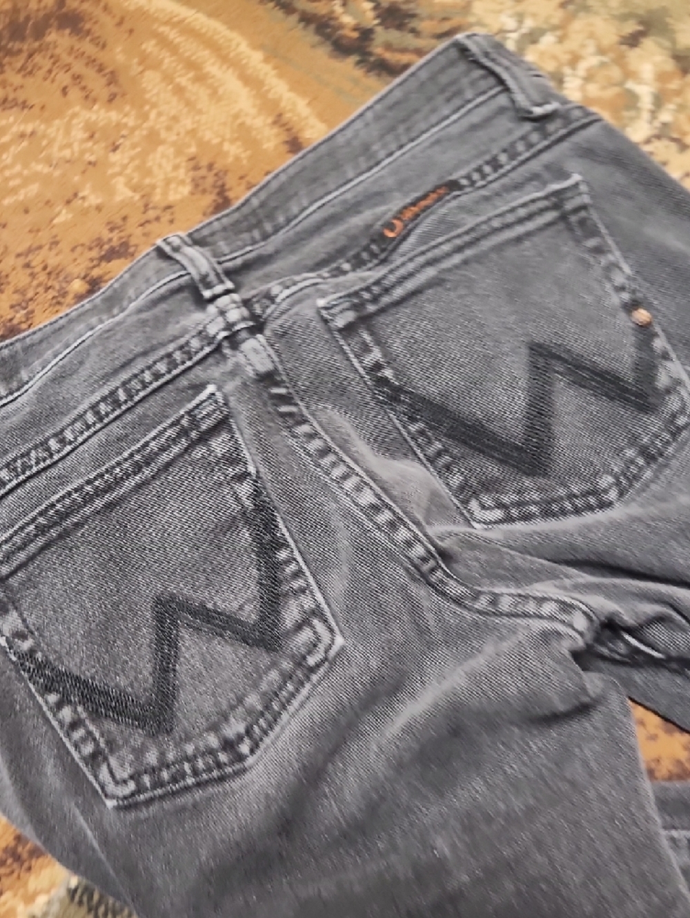 Wrangler Gray Flared Wide Leg Jeans - Picture 7 of 8